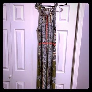 Women’s maxi dress with halter neck.
